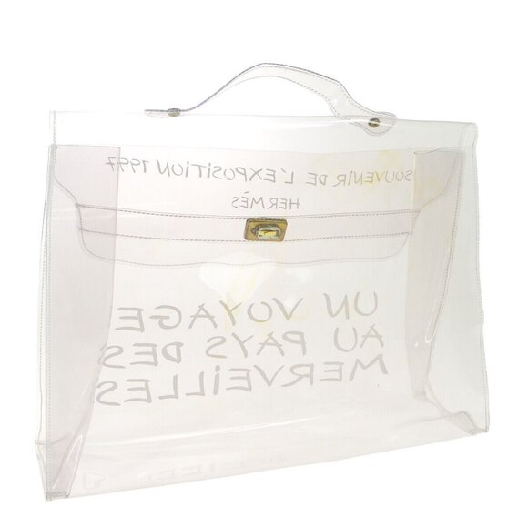 Hermes Vinyl Kelly Beach Handbag SOUVENIR DE L'EXPOSITION 1997 62420 - Picture 2 of 10